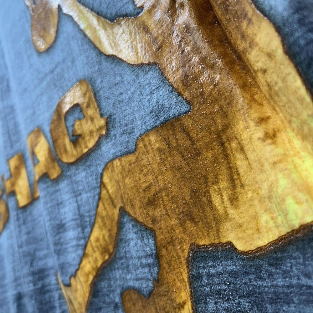 Vintage 90s Shaq Shirt Hardwood Mens Medium Gray Gold Graphic Basketball Dunk - Picture 3 of 15